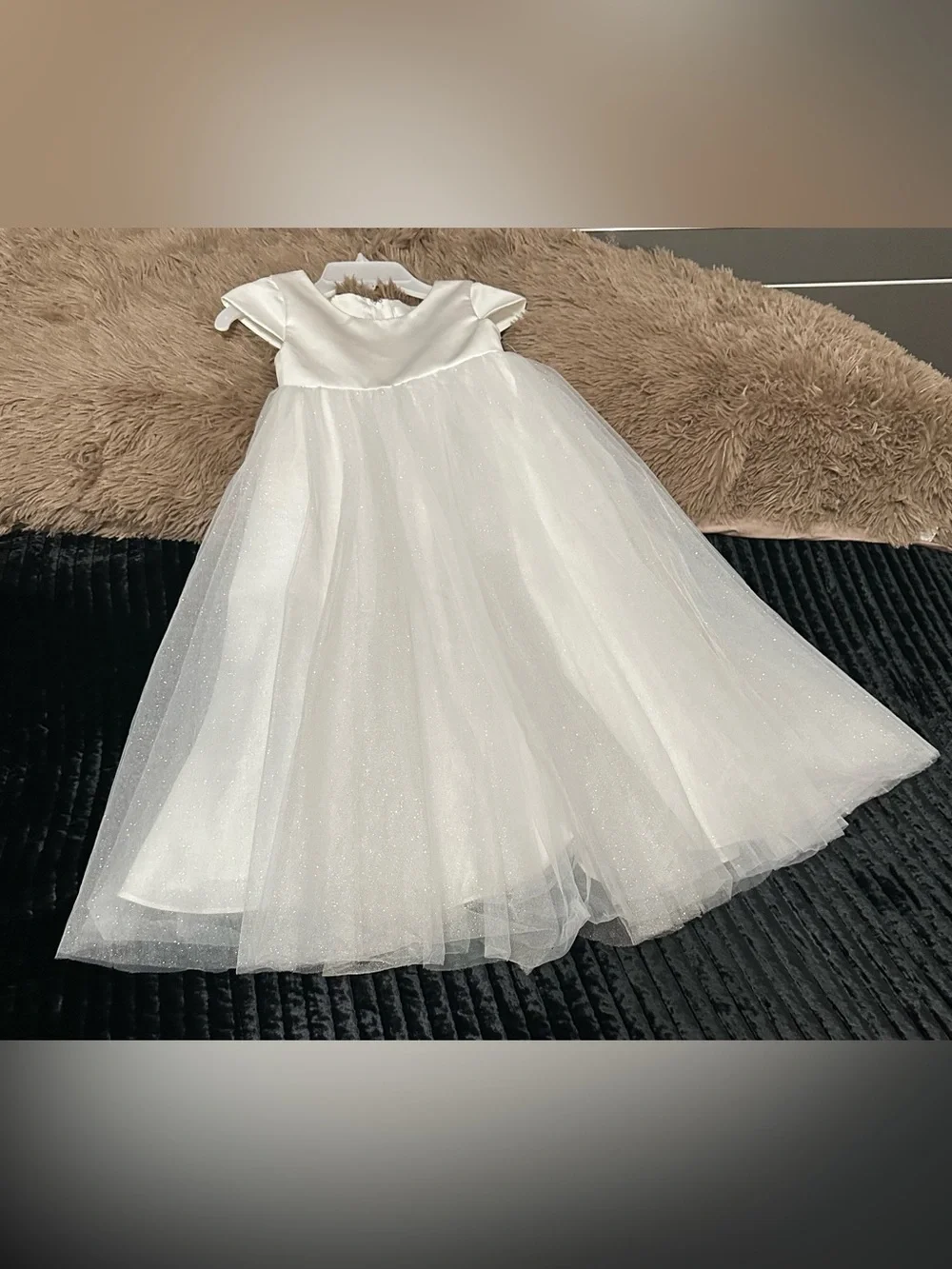 Sparkle White Tulle Girls' Formal Dress